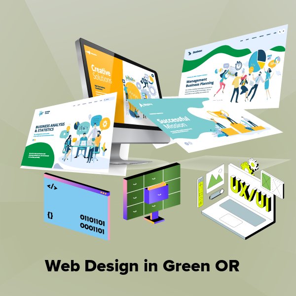 Web design in green or
